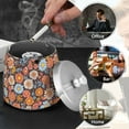 thumbnail image 4 of Yayeee Ashtray with Lid for Cigarette Smokeless Stainless Steel Home Ash Holder, Colorful Flowers, 4 of 7