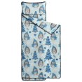 thumbnail image 2 of Hedgehog and Hat Blue Pattern Teens Toddler Nap Mat with Pillow, Sleeping Mat Bag for Preschool Daycare 60"x20", 2 of 6