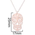 thumbnail image 5 of Zhuge Colgante de collar hecho a mano, collar hueco personalizado con calavera de acero inoxidable (rosa), 5 of 5