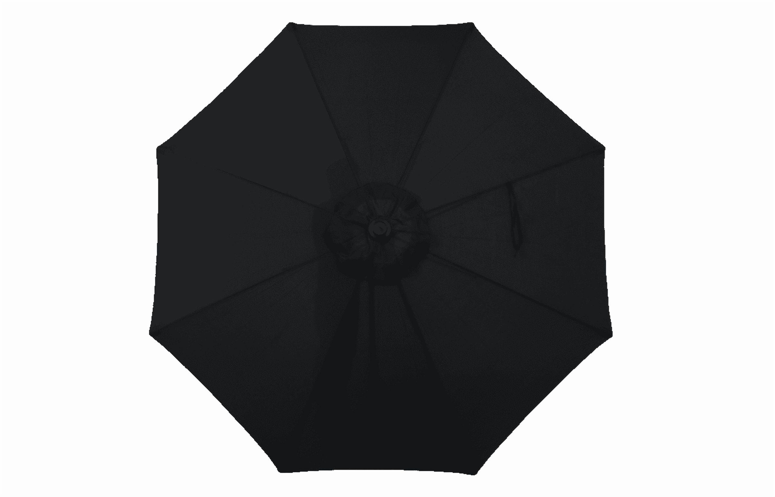 Mainstays 9ft Round Market Outdoor Umbrella with Crank Lift and 3-Angle Tilt in Black