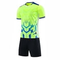 thumbnail image 4 of ITSAME Boys Soccer Uniform Outfits Short Sleeve Top and Shorts 2-Piece Kids Football Training Set Green Size 12, 4 of 9