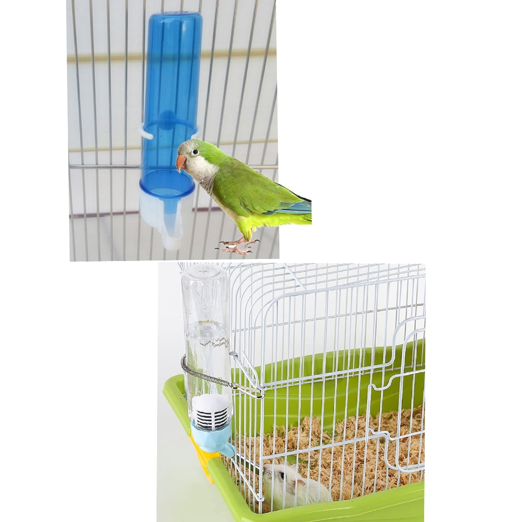 Bird Feeder Acrylic Transparent Semicircle Food Feeding Hanging Parrot Cage Bowl 