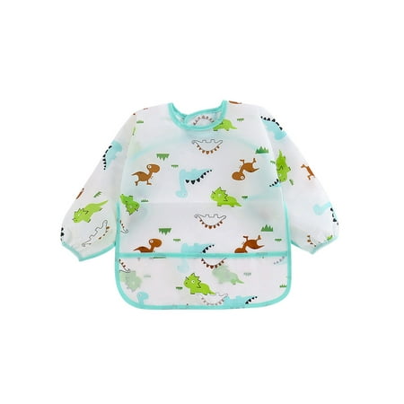 

Ma&Baby Baby Kids Toddler Long Sleeve Waterproof Smock Feeding Bib Cute Cartoon Dinosaur Burp Cloths Aprons