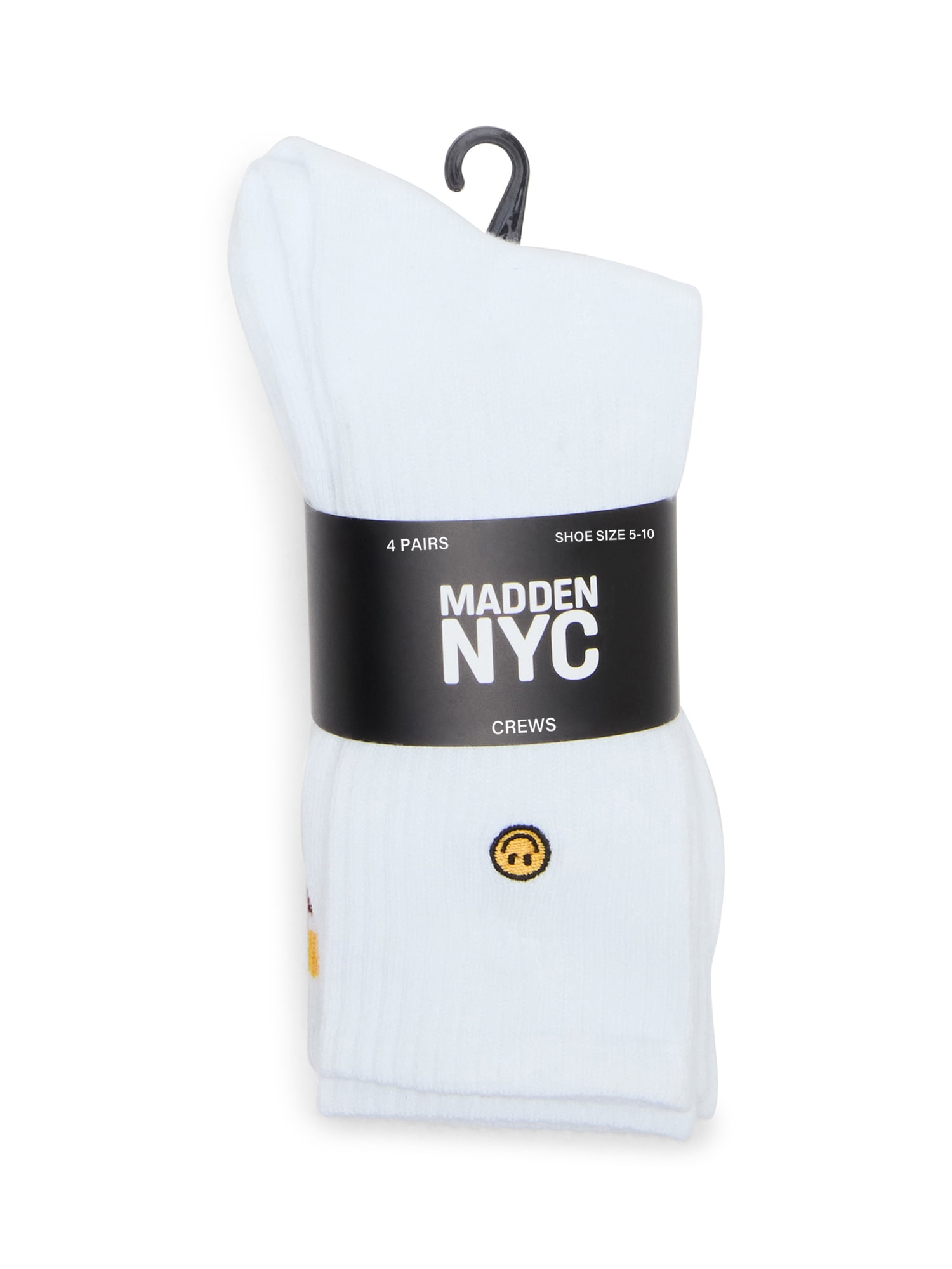 Madden NYC Women's Crew Socks, 4-Pack, Fits Shoe Size 5-10