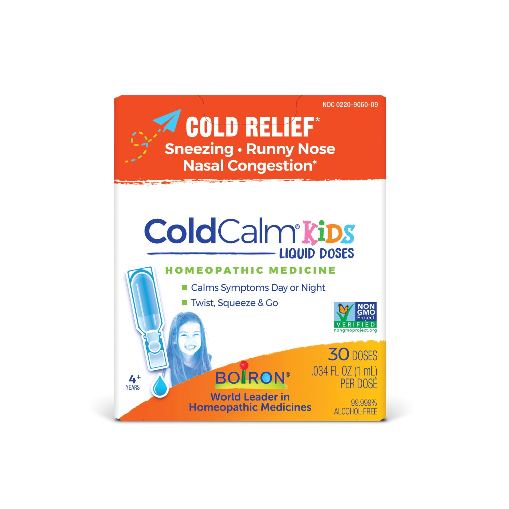 Boiron Coldcalm Kids Liquid Dose, Homeopathic Medicine for Cold Relief, Sneezing, Runny, 30 Single Liquid Doses