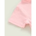 thumbnail image 3 of Aunavey Toddler Baby Girl Easter Outfits Bunny Short Sleeve T-shirt Tops Flared Rabbit Pants Summer Clothes 1-5Y, 3 of 8