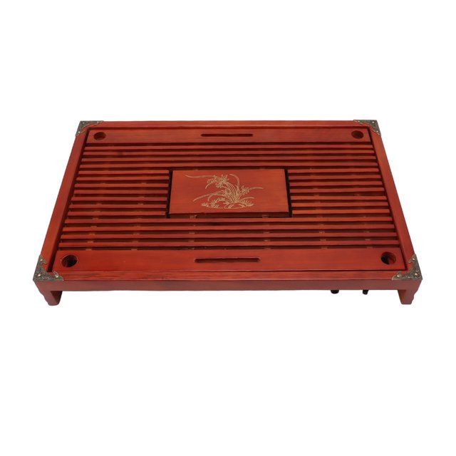 Ufine Bamboo Tea Tray 19.7 Inch Large Tea Serving Tray, Water Storage, Drainage, Chinese Gongfu Tea Table, Gift Set for Home Office