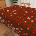 thumbnail image 6 of Nanqianyi Red Green Plaid Christmas Tablecloth 60"x70",Waterproof Stain Resistant Snowflake Table Cover, 6 of 7