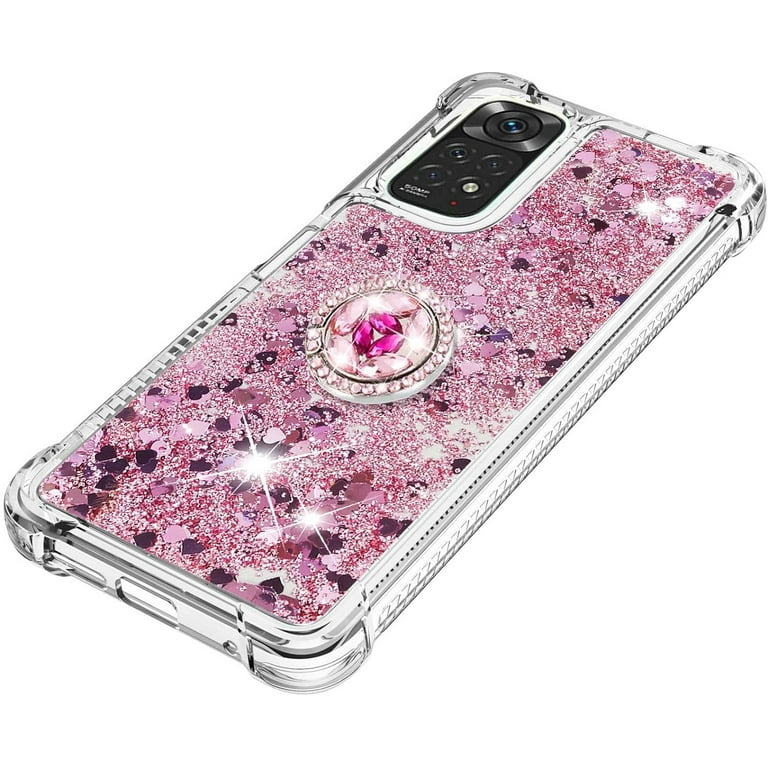 for Xiaomi Redmi Note 11 4G Glitter Case with Ring Holder, Bling