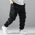 thumbnail image 2 of Lovzfmll Men's Cargo Pants, Loose Casual Joggers Trousers with Oversized Zipper Pockets, Ankle-Length Utility Pants, 2 of 3