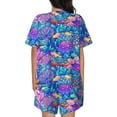 thumbnail image 4 of Womens Pajama Sets With Pocket, Colorful Mushrooms Lounge Sets Short Sleeve Sleepwear PJ Sets for Women, 4 of 6