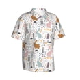 thumbnail image 2 of Daiia Fall Rabbit Hawaiian Shirt for Men Gentle Cotton Regular Short Sleeve Casual-Large, 2 of 9