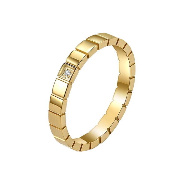 PAURO Cubic Zirconia Rings for Women Stackable Band 3mm Black Silver Gold Plated Promise Personalized Stainless Steel Thin Simpl Pinky Ring Gifts Jewelry Gold Size 10