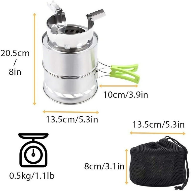 Ohuhu portable stainless steel wood burning camping stove hotsell