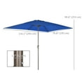 thumbnail image 3 of Outsunny 6.5x10ft Patio Umbrella, Rectangle Market Umbrella, Dark Blue, 3 of 10