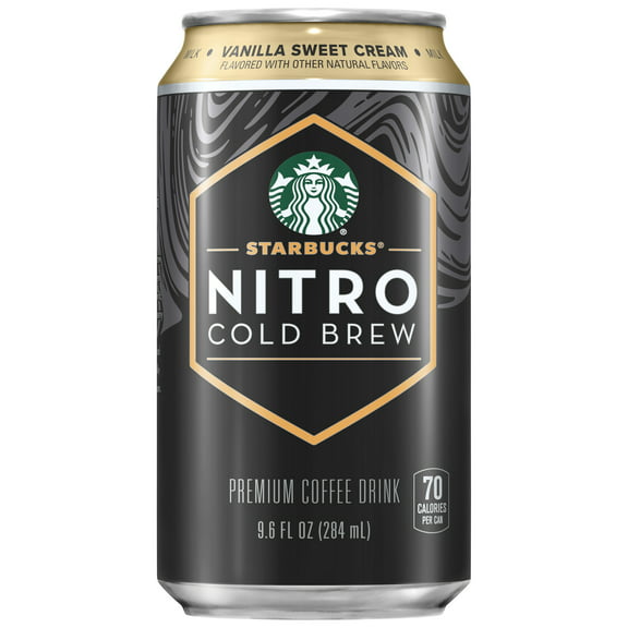 Starbucks Nitro Cold Brew Vanilla Premium Iced Coffee Drink, 9.6 fl oz, 8 Pack Cans
