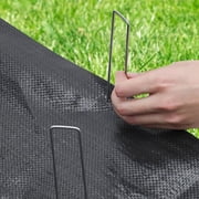 U Shaped Garden Stakes with Washers Galvanized Pins Fixing Clips for Landscaping - 2.5mm*10cm