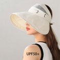 thumbnail image 2 of Yuanlong Womens Visor Solid Color Wide Brim Travel Sun Hat Mesh Breathable Classic Outdoor Daily Hats, 2 of 8