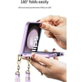 thumbnail image 4 of Luxury with Wrist Strap Lanyard Case for Samsung Galaxy Z Flip 5 5G Shockproof Slim Simple for Women Girls Hard Cover (Grey,for Samsung Z Flip5), 4 of 8