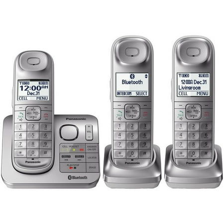 Panasonic Link2Cell Cordless Phone with Comfort Shoulder Grip and Answering Machine, 3