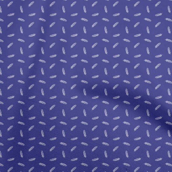 oneOone Cotton Poplin Medium Blue Fabric Retro Feather Dress Material Fabric Print Fabric By The Yard 42 Inch Wide