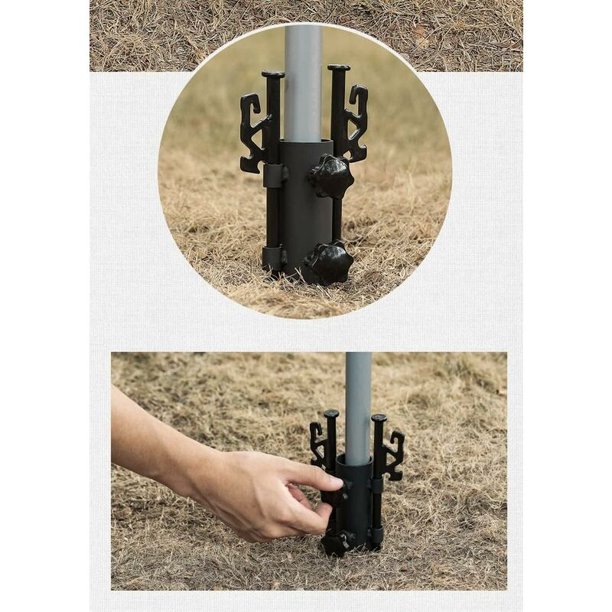 Soporte de sombrilla de metal, soporte de sombrilla Barandilla de balcón Soporte de carpa Soporte de poste de carpa para jardín, terraza, balcón, barandilla,con clavos. (Ø 22-34 mm, 1 pieza)