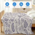 thumbnail image 4 of Purple Fruit Cooling Blanket, Lightweight Breathable Summer Throw Blanket with Double Sided Cold Effect,Country Retro Floral Botanical Plant Picnic Beach Blankets Bed Sheet for Hot Sleepers 50"x60", 4 of 8