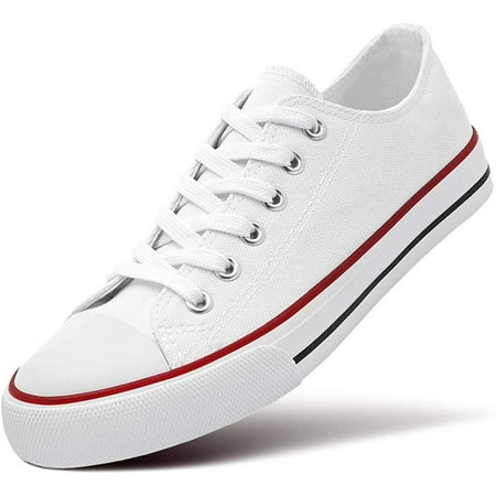 

ZGR Women’s Canvas Low Top Sneaker Lace-up Classic Casual Shoes Black and White