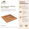 thumbnail image 5 of Rainforest Bowls Square Teak Wood Plate - Medium 2-Pack, 5 of 5