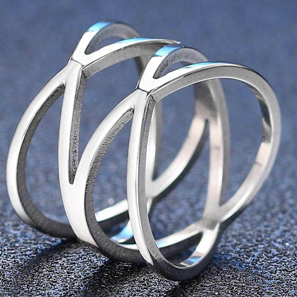 Stainless Steel Braided Woven Knot Wave Statement Anniversary Cocktail Party Ring