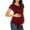 Wine, variant on KIHOUT Summer Women Maternity Clothes Round Neck Short Sleeve Ruffle Fold Pregnant Tops