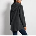 thumbnail image 3 of Fleece Hooded Jackets for Women Casual Warm Open-Front Sweater Cardigans with Pockets Solid Long Sleeve Outerwear (M, Black), 3 of 6