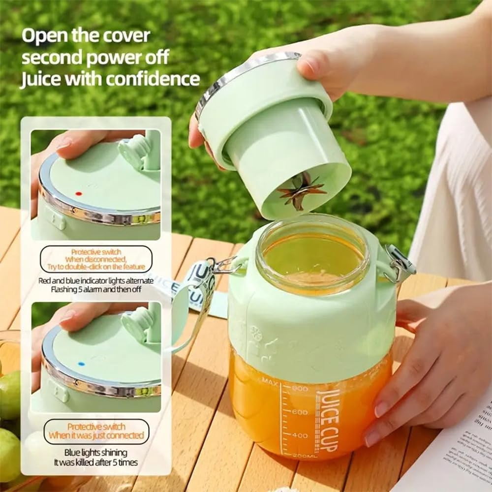 Blendgo 800 Portable Blender (1pc Green) – 28oz Cup with Lid/Straw/Shoulder Strap, Type-C USB Rechargeable BPA-Free for Shakes/Smoothies (Gym/Travel/Kitchen)​
