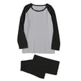thumbnail image 5 of Stamzod Mens Pajamas Set Patchwork Casual Long Sleeve T Shirts Loose Pajama Pants Plus Size Men's Sleepwear 2 Piece Gray M, 5 of 7