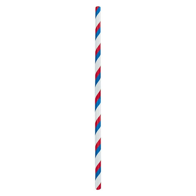 Wdhugt Pailles Rayées Rouges Bleues Blanches Pailles en Papier Jetables Écologiques Biodégradables Lot de 100 Pcs pour Boissons de Fête 100 Pcs B