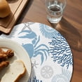 thumbnail image 4 of Round Placemats Blue Crab 15 inch Set of 4 Table Mats for Dining Table Ocean Coral Starfish Shell Heat Resistant Non-Slip Kitchen & Home Decorative Place Mat Set, 4 of 8