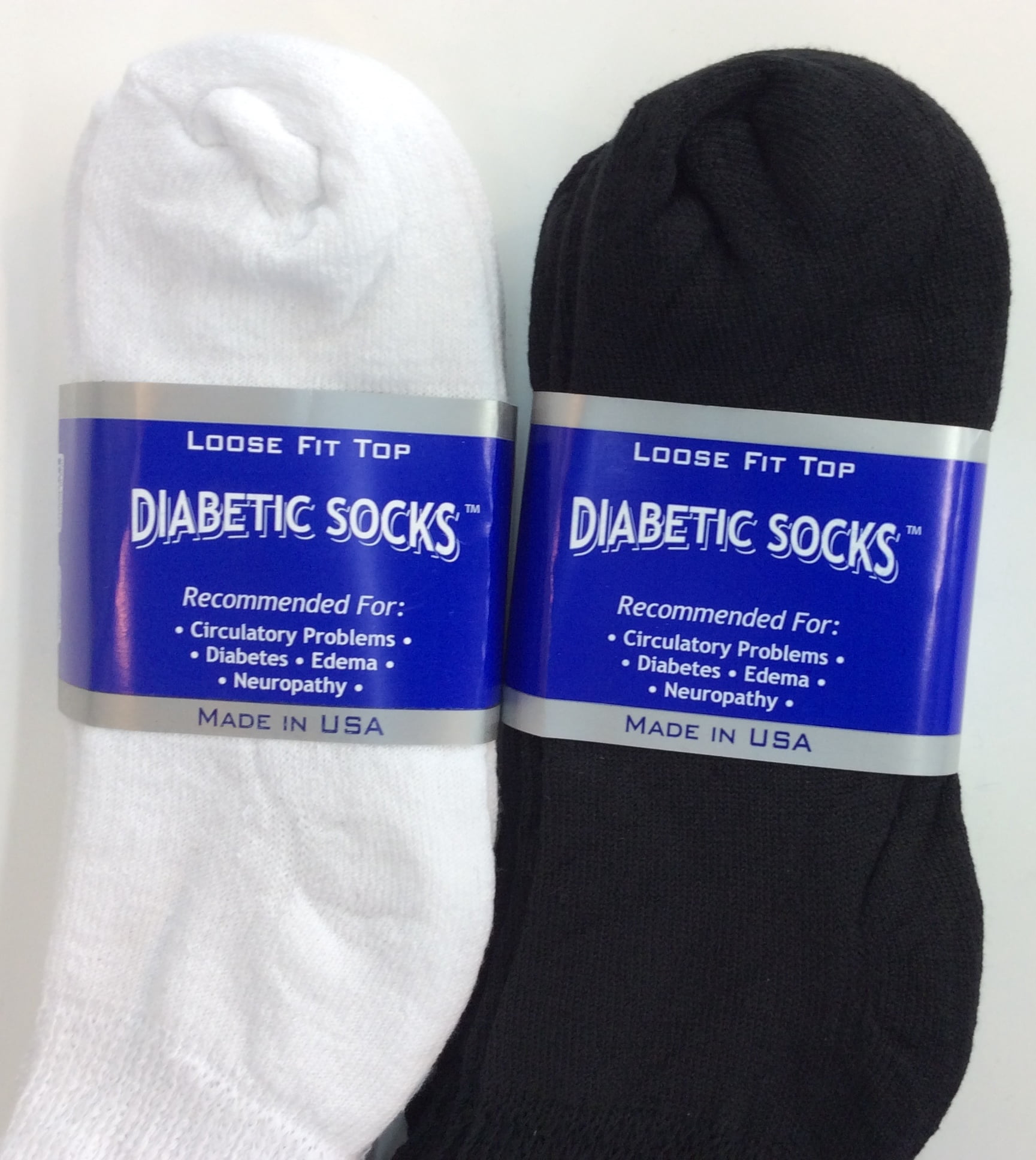 Creswell 18 Pairs of Mens Black and White Diabetic Ankle Socks 10-13 Size