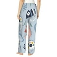 thumbnail image 3 of Uemuo Cute Chameleons On Blue Pattern Women's Wide Leg Palazzo Lounge Pants with Pockets Light Weight Loose Comfy Casual Pajama Pants-, 3 of 9