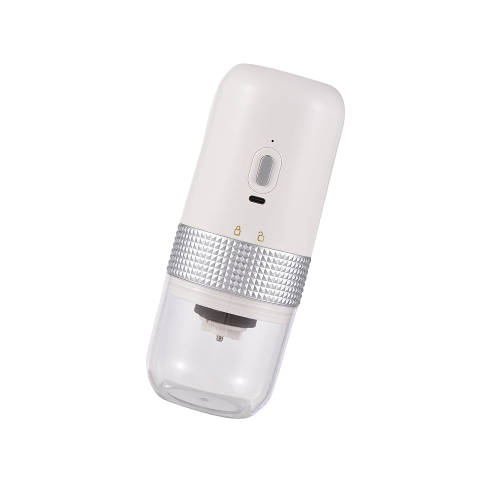 LAZIOEGR White Electric Coffee Burr Grinder, Cordless USB Rechargeable Coffee Bean Mill with Adjustable Coarseness (7.4 x 2.95 in / 18.8 x 7.5 cm), Ceramic Core