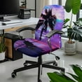 thumbnail image 2 of Renewold Hawaii Palm Tree Violet Office Computer Chair Cover Anti-slip Protective Boss Rotating Office Chair Cover Desk Chair Protector Cover with Elastic Bottom, L, 2 of 7