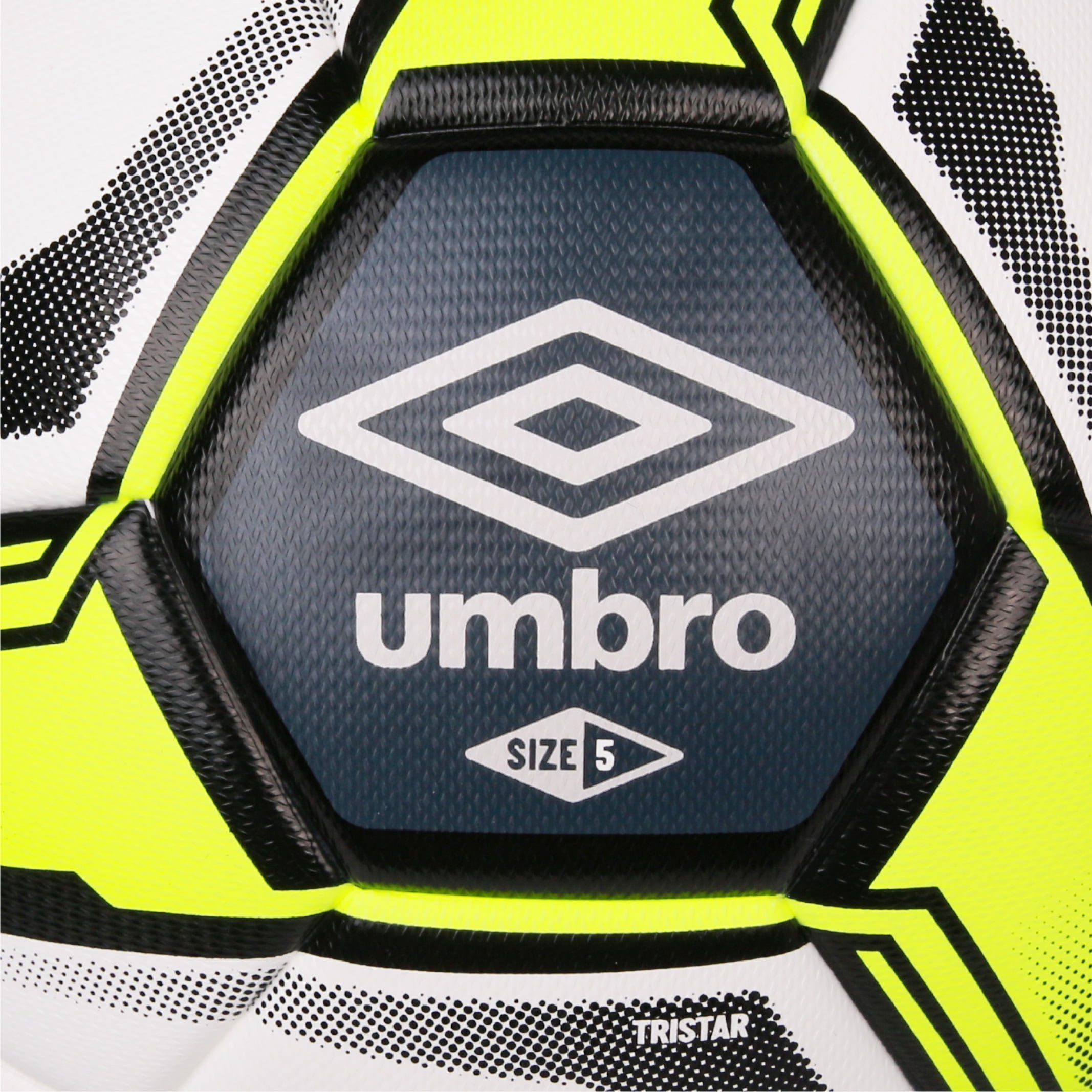 Umbro Tristar Size 5 Soccer Ball  Adult & Teen / White-Black-Yellow / Durable Match-Grade Practice Ball
