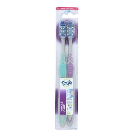 Toms of Maine Whole Care Soft Toothbrush  Twin Pack  2 Ea
