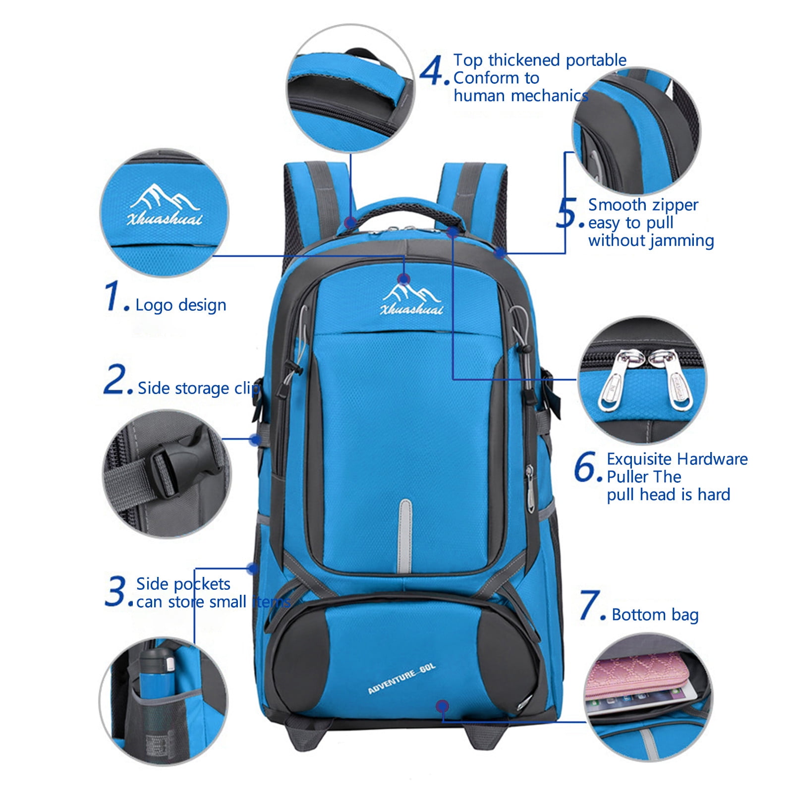 85L Camping Hiking Backpack, Travel Outdoor Sports Bag, Nylon Material, Waterproof, Breathable Mesh, Ergonomic Design, Large Capacity, Suitable for Mountaineering Camping Trips - Walmart.com 85L Camping Hiking Backpack, Travel Outdoor Sports Bag, Nylon Material, Waterproof, Breathable Mesh, Ergonomic Design, Large Capacity, Suitable for Mountaineering Camping Trips - Walmart.com