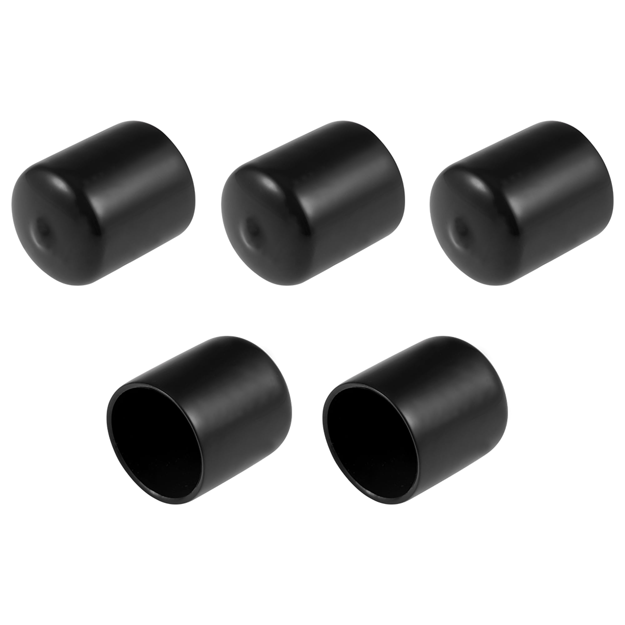5pcs Rubber End Caps, 1-1/8 inch ID Round End Cap Cover Flexible Screw Rubber End Caps For Round Tubing Home Depot