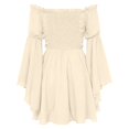 thumbnail image 5 of Renaissance Dress Women Long Bell Sleeve Off Shoulder Chiffon A Line Flowy Corset Dress Victorian Fairy Dresses, 5 of 6