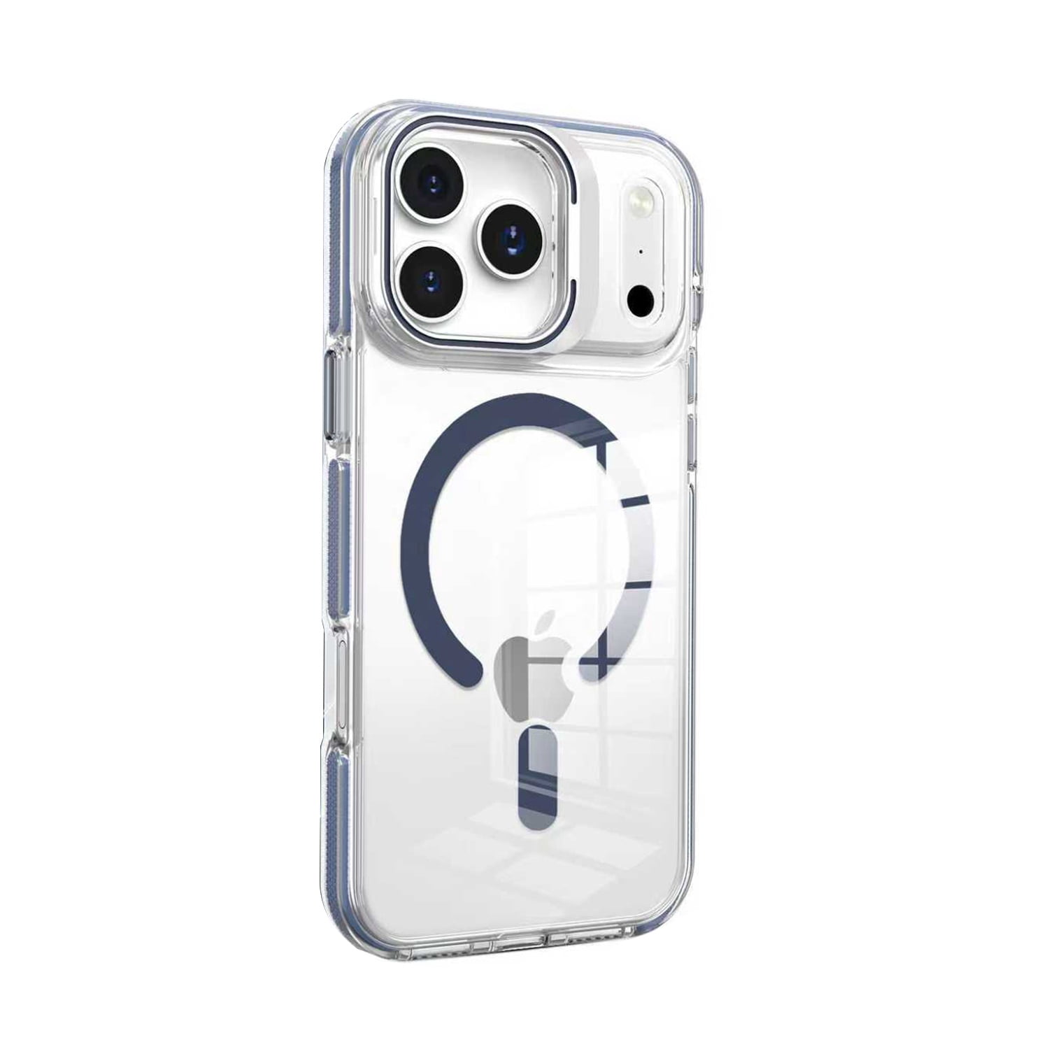 Transparent Camera Stand Case with MagSafe for iPhone 17 Pro - Dark Blue
