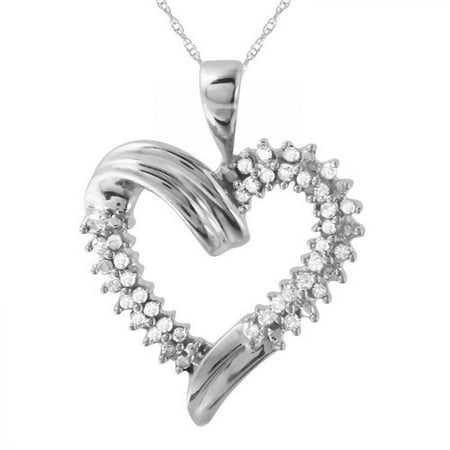 Foreli 0.21CTW Diamond 10k White Gold Necklace