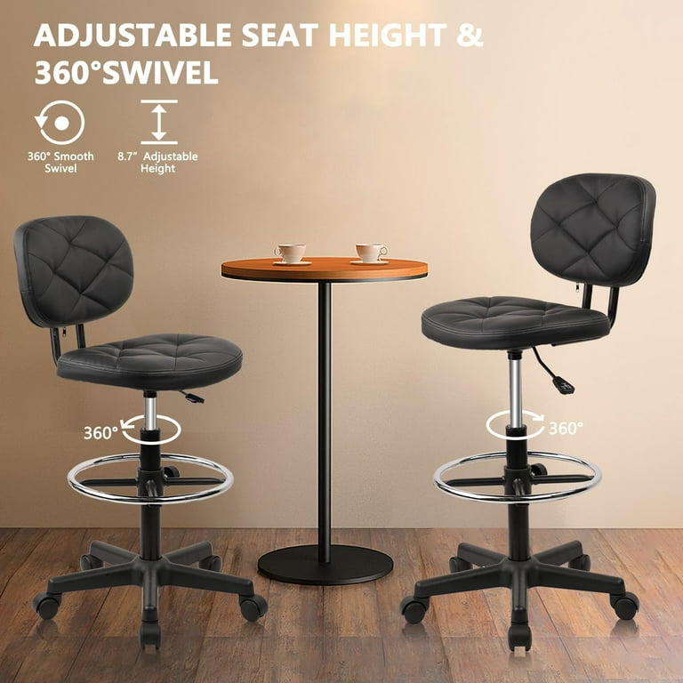 Office Chair Small Round Sitting Stool One Modern Solid Wood Round