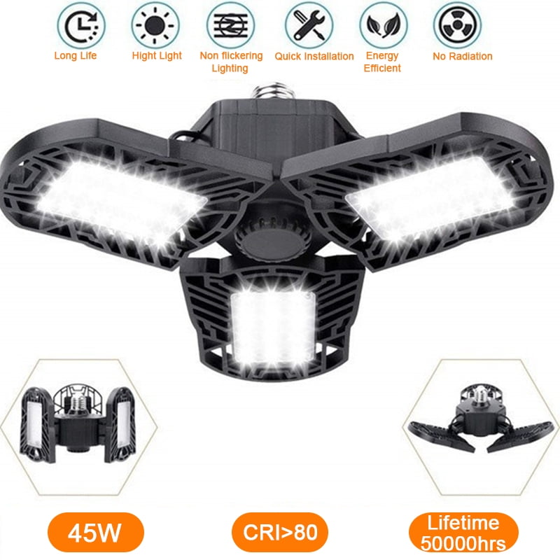 LED Garage Light 35/45/60W 6000K Adjustable Ceiling Light Super Bright