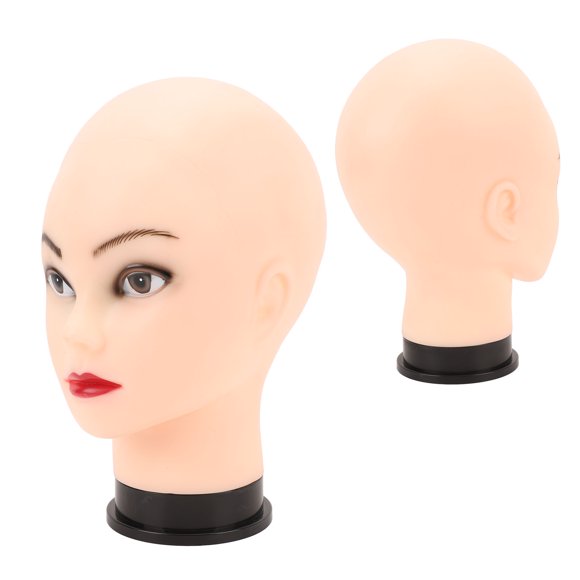 Female Bald Mannequin Head, Artificial Skin Bald Female Training Head Versatile Reusable for Practice